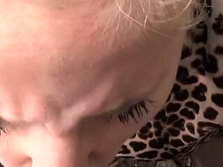 Risky Public Suck & Swallow Blonde MILF Drains Stepdaddy Behind the Bushes