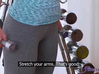Fitness Rooms - MILF Gym Teachers and Fit Teen Student Work Something Out