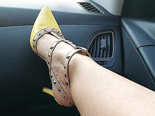 Step Mommy Adrian: Hot MILF in Short Skirt and High Heels Masturbates in Taxi on Way to Work Part 2