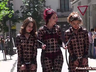 Slaves subjected to rough lovemaking in public