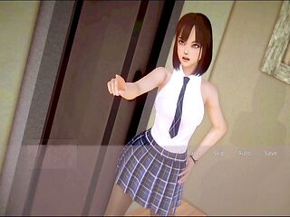 Busty brunette teen in Waifu Academy