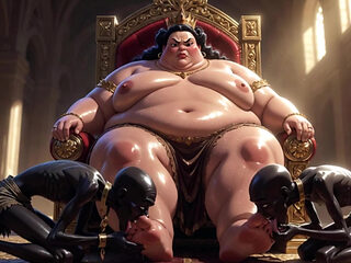 Huge BBW Mistress Foot Worship - Slaves Licking Her Feet to Ecstasy