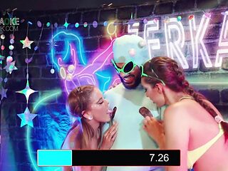 Celeb game show turns into lesbian and blowjob bonanza