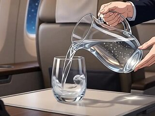 Horny flight attendants provide unexpected T&A during a quiet night of