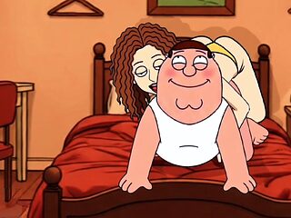 Animated cartoon, anal wife, male strapon