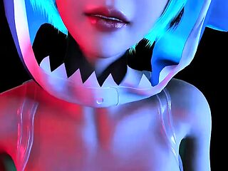Animated big boobed babe gets naked after a steamy lap dance