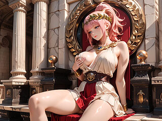 Soaking Lazily in a Grand Stone Bath and Rose Garden, Transitioning From Noble Poses to Intimate Floor Crawling.