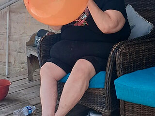 Big Beauty Nurse Vicki Has a Request to Blow up a Huge Balloon
