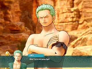Playing the nude mod of One Piece Odyssey featuring Nami and Luffy in a sexy game play