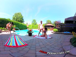 Heat up your summer with Shana and Heidi in a steamy foursome by the pool
