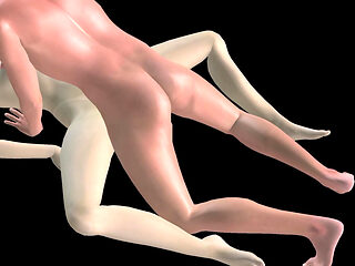Animated 3D Porn - Asian Man Fucking Beautiful Girl in Missionary Pussy & Ass Creampie