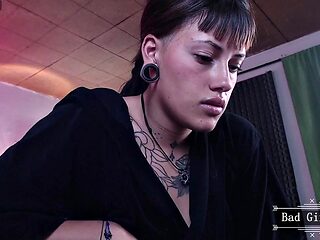 Skinny Tattooed Webcam Teen Babe with Small Tits