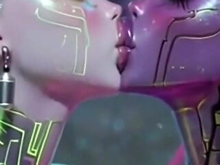 Beautiful Aliens Kiss on Nice Music, Ai Animation