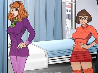 Busty cartoon mom in a bikini enjoying her summer vibe with Scooby