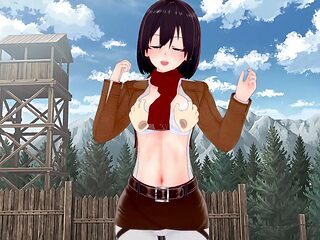 Mikasa Ackerman's wild hookup game featuring steamy sex scenes and gameplay fun
