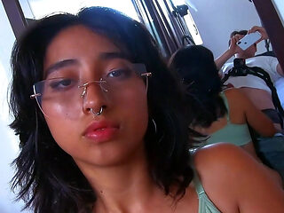 School Tattoed Babe Giving Blowjob