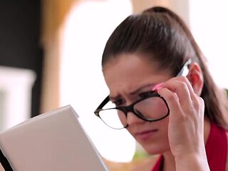 Busty brunette teen Serina Gomez fucked by her stepdad