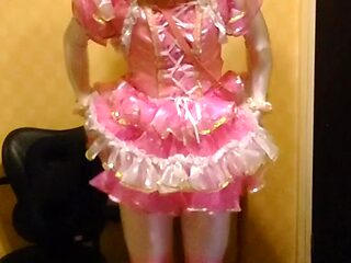 Cute cosplaying girl dances with electric vibe and panties