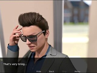 Big natural tits in a visual novel featuring a hot cougar