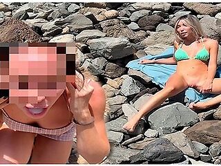 Sex And Blowjob In Public On The Beach From A Blonde And A Brunette With Cum In Face