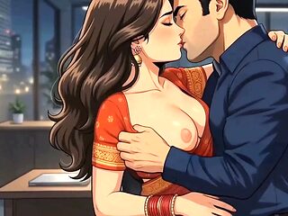 Married Indian secretary gets fucked byDia in a night office animation