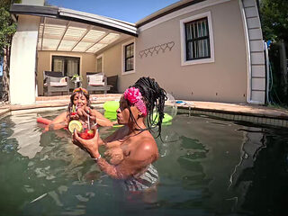 Twisted Nymphs - Rosie and Pam's Sexy Pool Party - Part 1