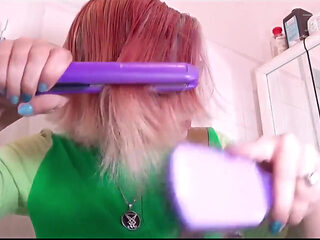 Damp Hair Brush and Straighten