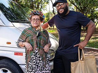 Old Granny Gets Anal Fucking with BBC on Bus - Rough Doggy Style & Missionary