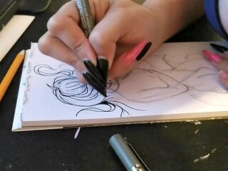 Drawing while dressed in my underwear