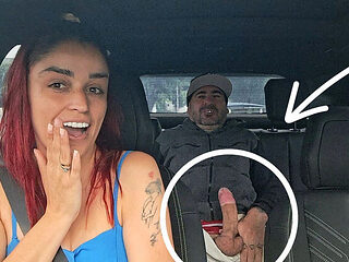 Uber Driver Catches Redhead Teen Masturbating in Car - Amateur POV Blowjob & Cumshot