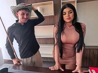 Sexy Colombian Fucks the Bosss Hojo, Gets Her Ass Fooled and Gets Milk in Her Face