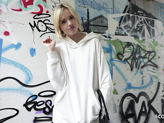 GERMAN SCOUT - Tall small Tits Teen Novella Night talk to Pick Up Casting Fuck