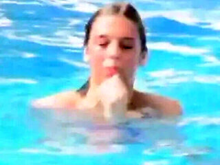 Hot Busty MILF Krystal De Boor Flashing in Swimming Pool