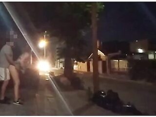 Woman Fucking In Public With Man On The Streets In Short Dress Without Panties Shows Pussy To Voyeur