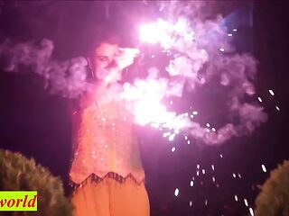 Indian housewife gets caught fucking during Diwali celebration