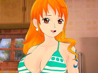 Anime one piece hentai, stuck, 3d hentai