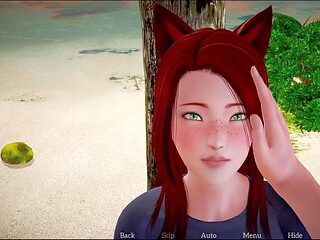 Hentai visual novel game with big natural tits and erotic stories