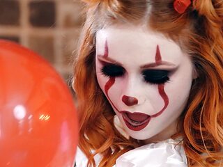 Costume clad Codey dominates Scarlet's red locks in a steamy night of dirty deeds