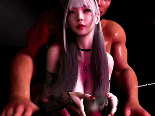 3D Cute Asian Babe Sucks BBC Hardcore - Blowjob & Squirting Orgasm