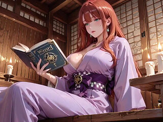 Red-haired Miko! Seamlessly Switching Between the Japanese Garden and the Bedroom, From Lazy Poses to Wet-mouth Teasing.