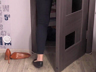 Watching Hot Stepmom with Panty Line Bending and Cleaning