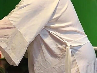 Femdom and Peeing, a Toilet Slave Eats Cereal with Urine and Swallows Urine