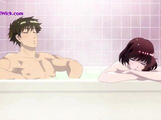 Bathroom Fun with My Girlfriend’s Hairy Stepsister(Anime Hentai)
