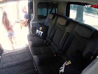 Hot Hungarian brunette gets banged in car