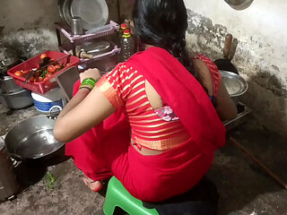 Sister-in-law fucking in the kitchen with brother-in-law's cock standing in doggy style Hindi audio
