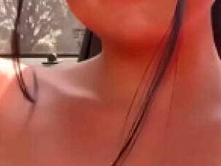 Evaa gives Mike a deepthroat blowjob in car public sex - Latina teen creampie and anal