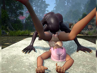 Gol Anime Pregnant Slave Gangbanged by Goblins in Bed