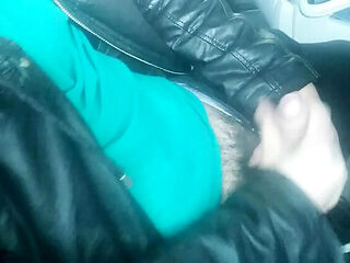 Horny Babe Gives Blowjob on Public Bus, Flashes Big Ass