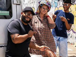 Busty Mature Latina Picked Up for Rough Anal Threesome with BBC in Car