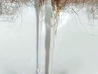 Woman Pissing in the Toilet, Golden Shower, Hairy Pussy Pee